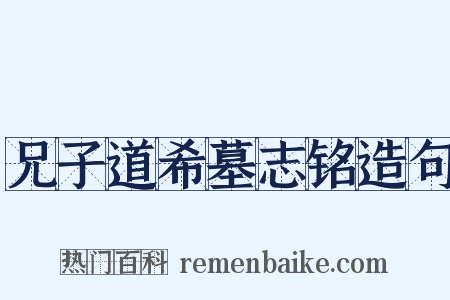 兄子道希墓志铭造句是什么意思的图片